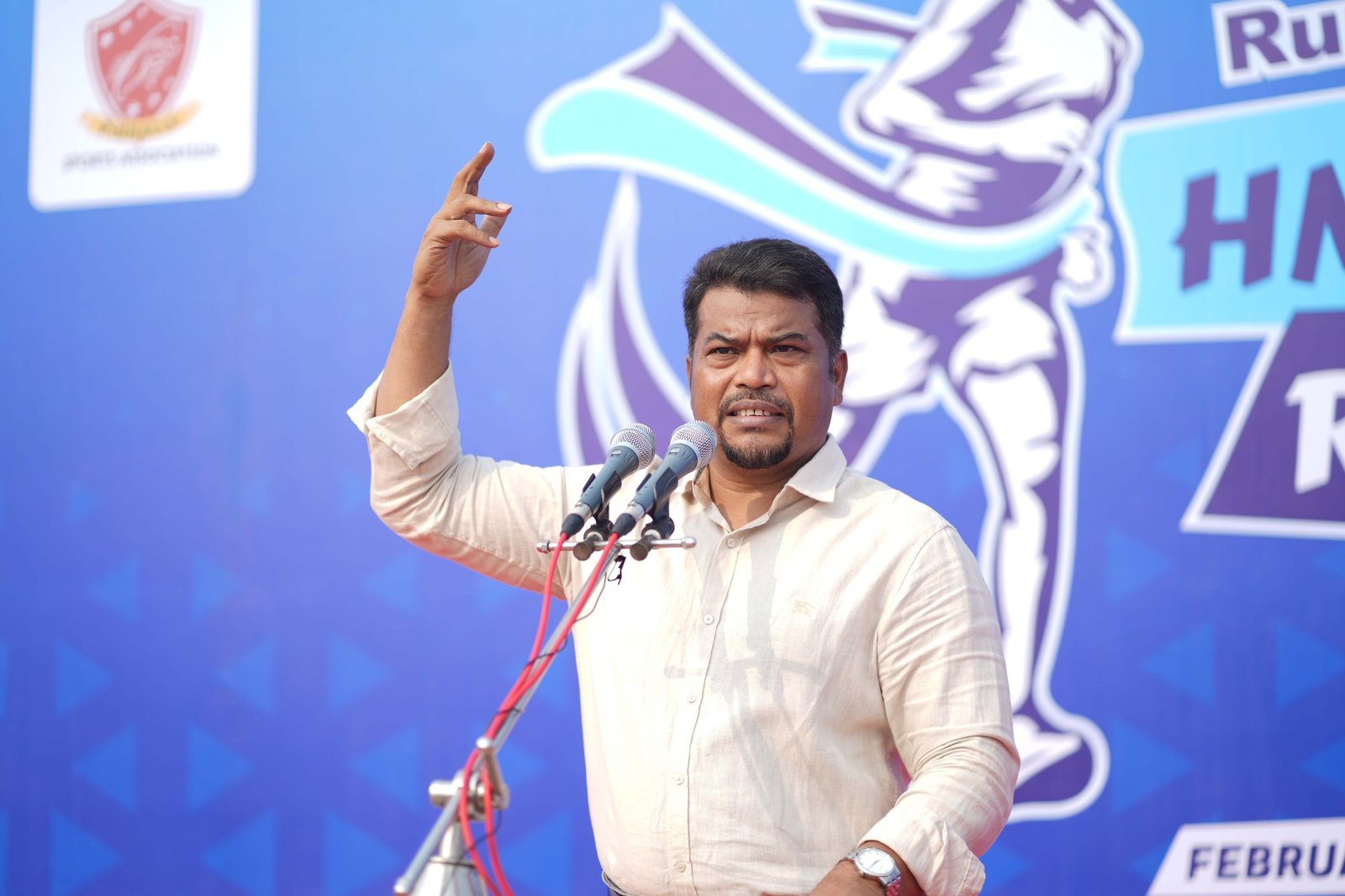 Delivering an inspiring speech