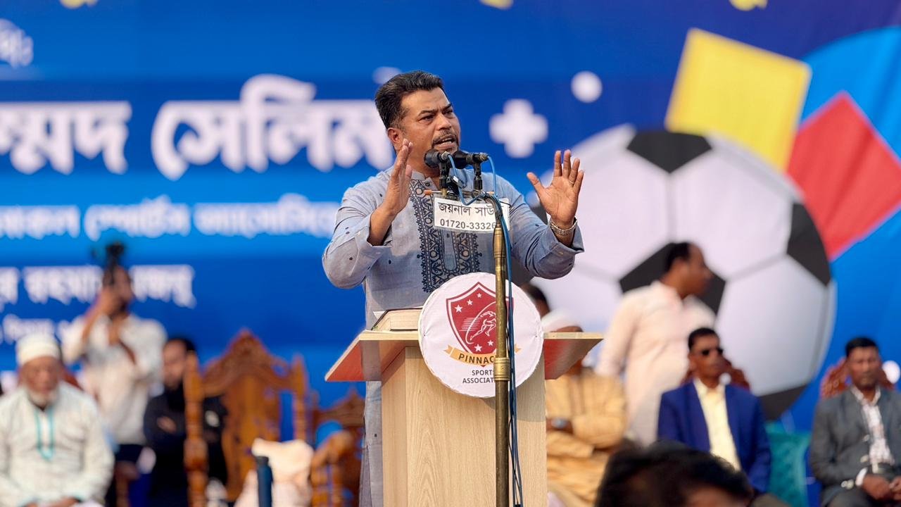 Addressing a conference